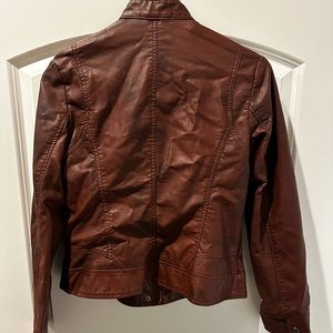 Women’s size M, faux smooth soft leather bomber jacket